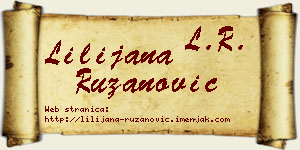 Lilijana Ružanović vizit kartica